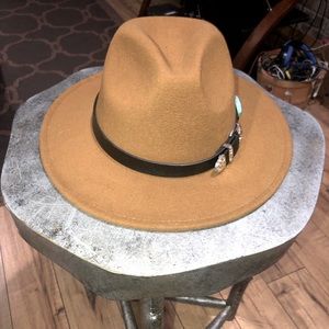 Wide Brim Fedora Brown Hat